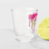 1973 ピンク グリッター ドリップ 50歳誕生日 ショットグラス (左)