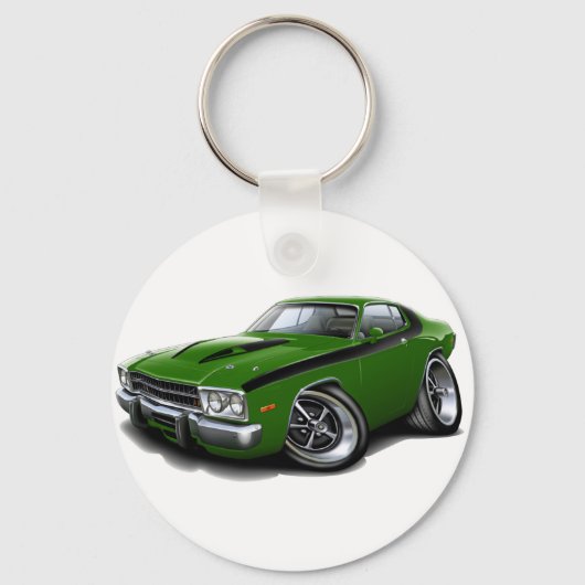 1973-74ロードランナーグリーンブラックカー キーホルダー (正面)