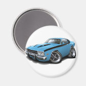 1973-74ロードランナーリトルブルーブラックカー マグネット (正面/裏面)