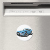 1973-74ロードランナーリトルブルーブラックカー マグネット (インサイチュ (食洗機))