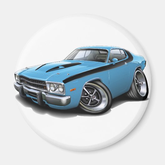 1973-74ロードランナーリトルブルーブラックカー マグネット (正面)