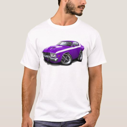 1973-74年のロードランナーの紫色白の車 Tシャツ (正面)