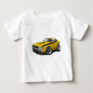 1973-74年のロードランナーの黄色黒い車 ベビーTシャツ