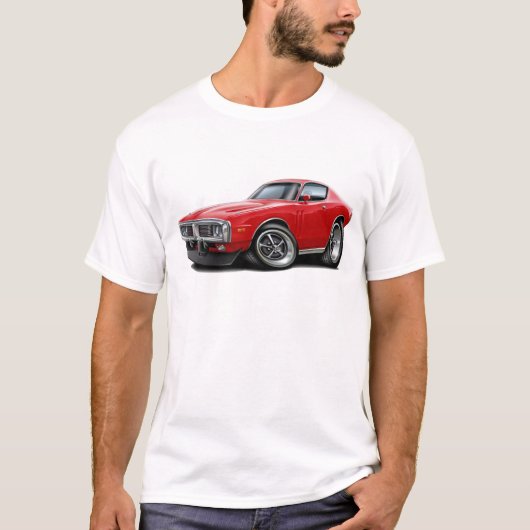 1973-74年の充電器の赤車 Tシャツ (正面)