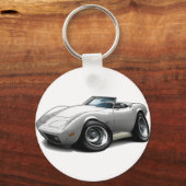 1973-76コルベット白コンバーチブル キーホルダー (正面)