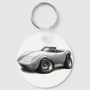 1973-76年のコルベットの白いコンバーチブル キーホルダー