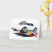 1973-76年のコルベットの白車 カード (黄色い花)