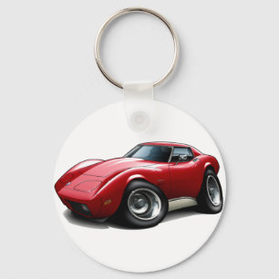 1973-76年のコルベットの赤車 キーホルダー