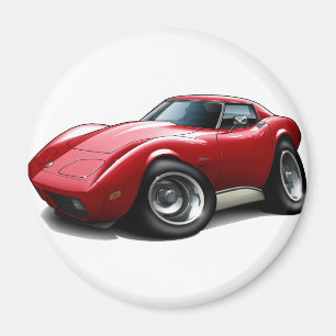1973-76年のコルベットの赤車 マグネット