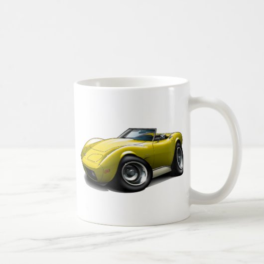 1973-76年のコルベットの黄色いコンバーチブル コーヒーマグカップ (右)