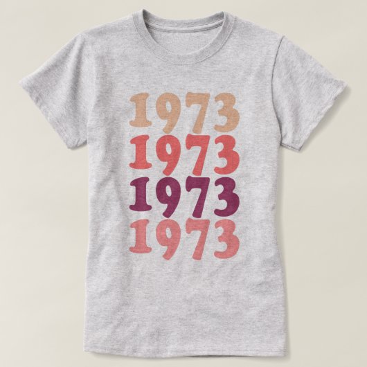 1973 Birthday Party Women's 50誕生日レトロ Tシャツ (デザイン正面)