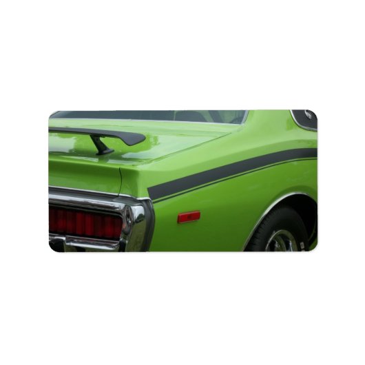 1973 Green Dodge Charger SE Broughamリアドクォーター ラベル (正面)