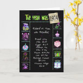 1974の誕生日年のおもしろいの細事 カード (黄色い花)