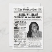 1974カスタム年新聞紙誕生日カードのトレンド シーズンカード (正面)