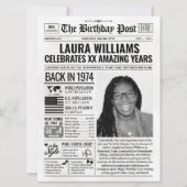 1974カスタム年新聞紙誕生日カードのトレンド シーズンカード (正面)