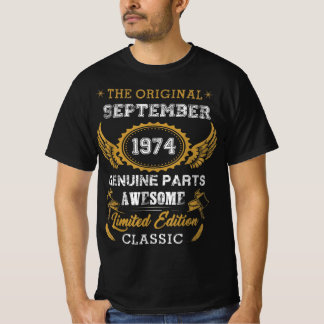 1974クラシック年9月シャツ誕生日贈答品、1974年 Tシャツ