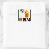 1974レトロヴィンテージポスター50誕生日 スクエアシール (バッグ)