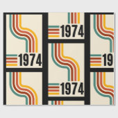 1974レトロヴィンテージポスター50誕生日 ラッピングペーパー (フラット)