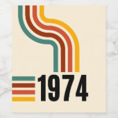 1974レトロヴィンテージポスター50誕生日 ワインラベル (シングルラベル)