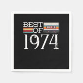 1974ヴィンテージ46th誕生日アニバーサリーギフト スタンダードカクテルナプキン (正面)