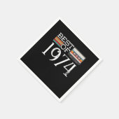 1974ヴィンテージ46th誕生日アニバーサリーギフト スタンダードカクテルナプキン (角)