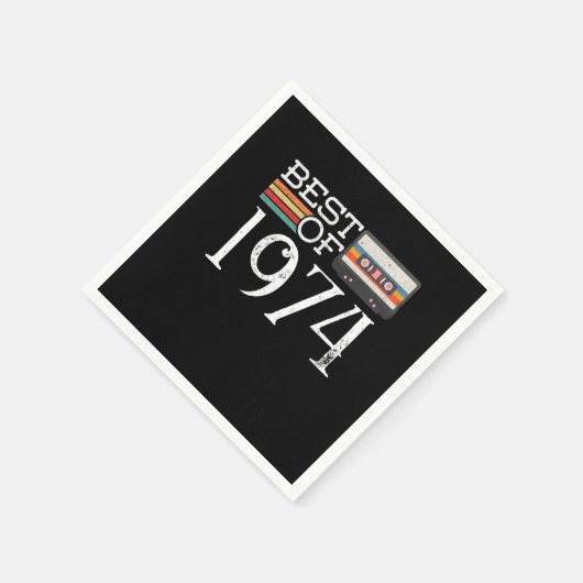 1974ヴィンテージ46th誕生日アニバーサリーギフト スタンダードカクテルナプキン (角)