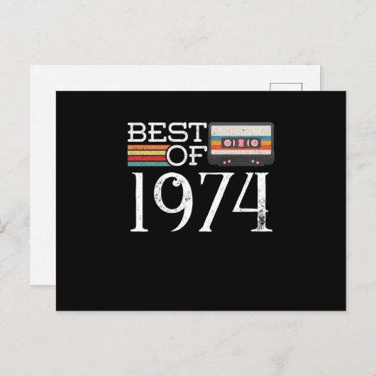 1974ヴィンテージ46th誕生日アニバーサリーギフト ポストカード (正面/裏面)