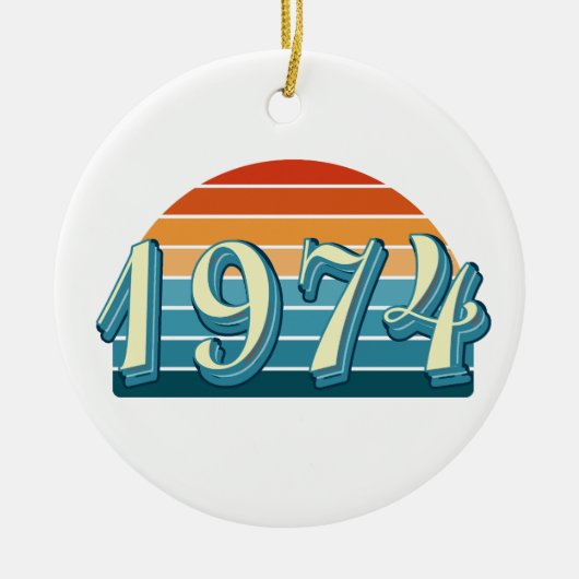 1974ヴィンテージ50誕生日 セラミックオーナメント (正面)