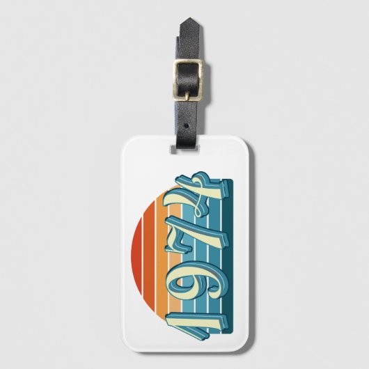 1974ヴィンテージ52番目の誕生日ラゲージタグ – レトロ ラゲッジタグ (正面縦)