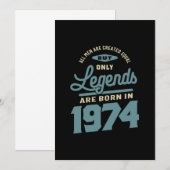 1974年から伝説の誕生日ギフト 招待状 (正面/裏面)