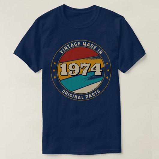 1974年に作られたヴィンテージバッジ Tシャツ (デザイン正面)