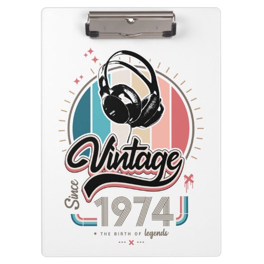 1974年のヘッドフォン以降のヴィンテージ クリップボード (正面)