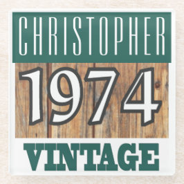 1974年の名前Glass Coasterヴィンテージ ガラスコースター