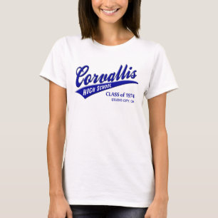 1974年のCorvallisの高等学校のスタジオ都市のクラスカリフォルニア Tシャツ