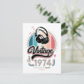 1974年以来のヴィンテージヘッドホン ポストカード (スタンド正面)