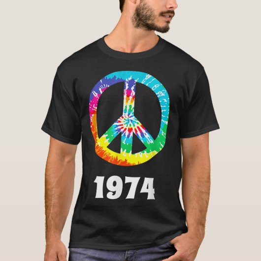 1974年懇親会記念日ヒッピーピース Tシャツ (正面)
