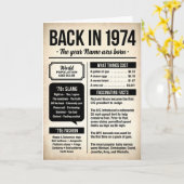 1974年生まれのバースデーカード カード (黄色い花)