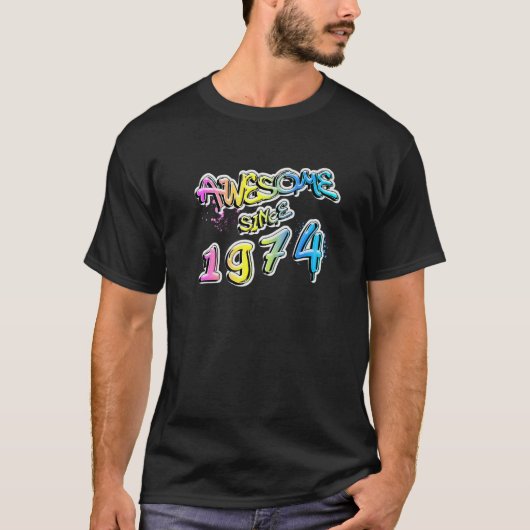 1974年素晴らし以降のグラフィティ・モチーフ Tシャツ (正面)