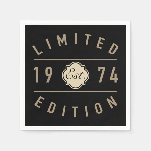 1974年限定版50誕生日 スタンダードカクテルナプキン (正面)