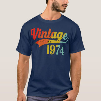 1974年1月誕生日ヴィンテージ1974年1月素晴らし Tシャツ