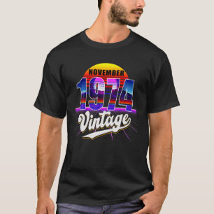 1974年11月レトロ47番目の誕生日Vaporwave 40のS Tシャツ