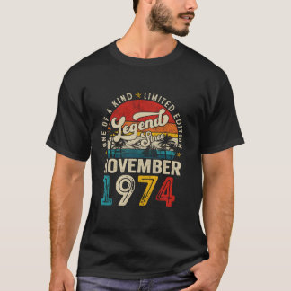 1974年11月以来のレジェンドヴィンテージレトロ50th Bir Tシャツ