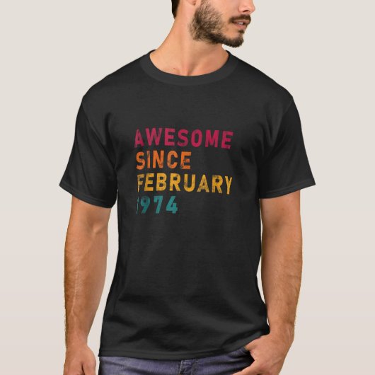 1974年2月以来のアワメ50thヴィンテージ誕生日5 tシャツ (正面)