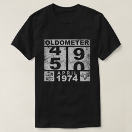 1974年4月 おもしろいオドメーター 誕生日おめでとう 50歳 Tシャツ