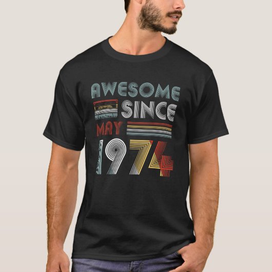 1974年5月の第45誕生日以来素晴らしいヴィンテージ Tシャツ (正面)