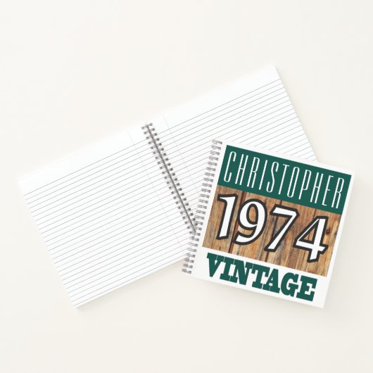 1974年 ヴィンテージ ノートブック 名前入り (内部)