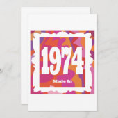 1974年 - 1974年に製作された 招待状 (正面/裏面)