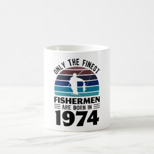 1974生まれ年に漁師が50誕生日魚釣り贈呈 コーヒーマグカップ