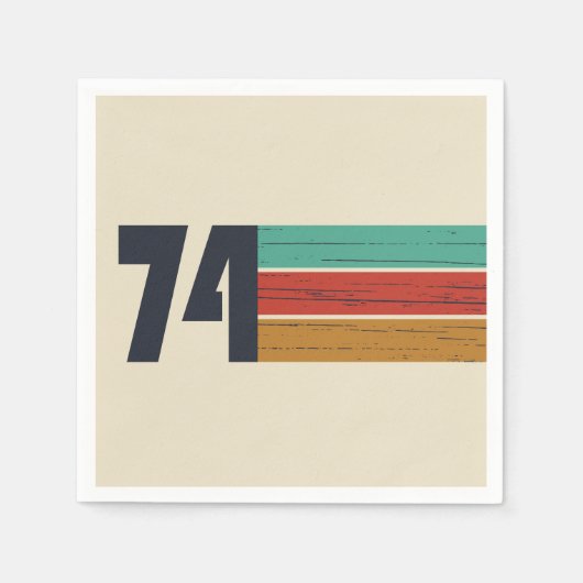 1974生まれ年のヴィンテージ誕生会 スタンダードカクテルナプキン (正面)