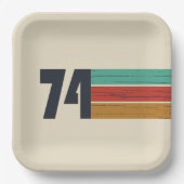 1974生まれ年のヴィンテージ誕生会 ペーパープレート (正面)